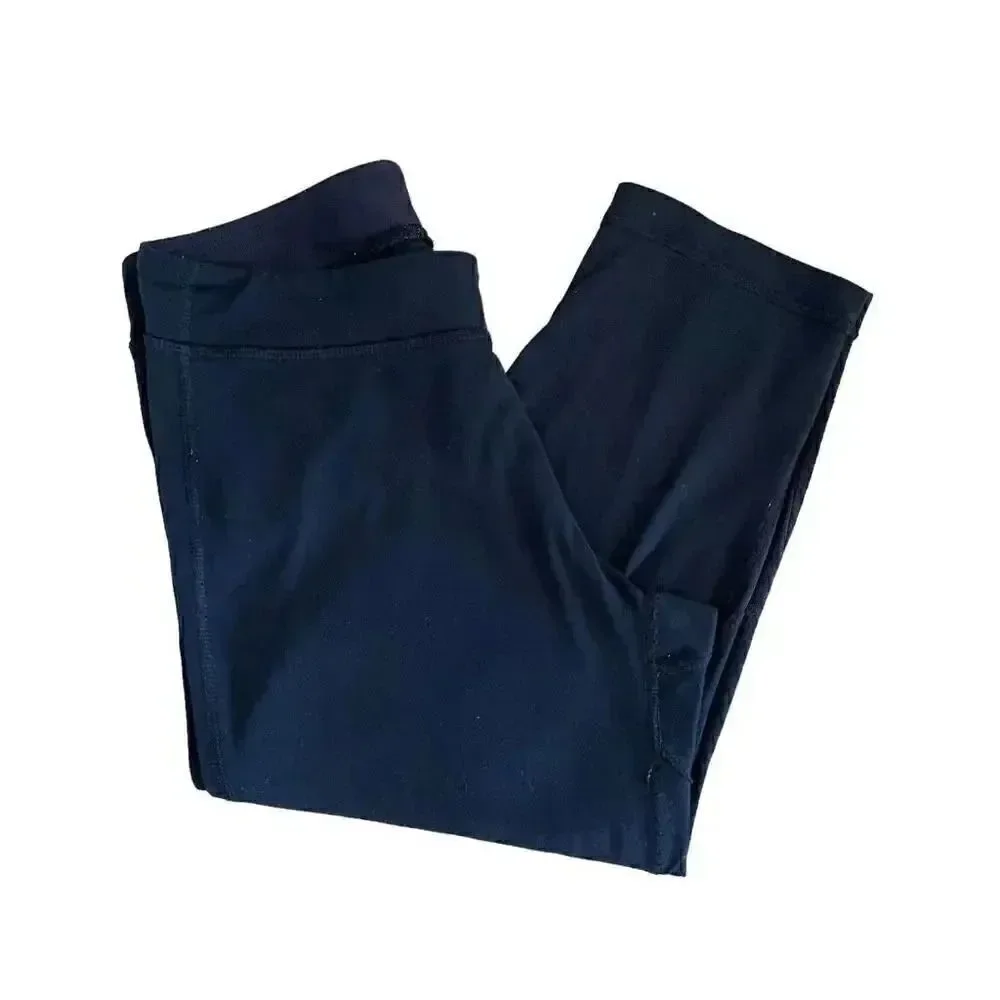 Lululemon Athletica Black Capri Back Mesh Logo Capri Running Pants SZ XS # 1481